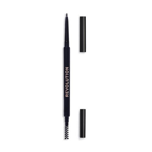 Makeup Revolution, Precise Brow, Eyebrow Cream Pencil & Brush 2-In-1, Ebony, 0.05 g